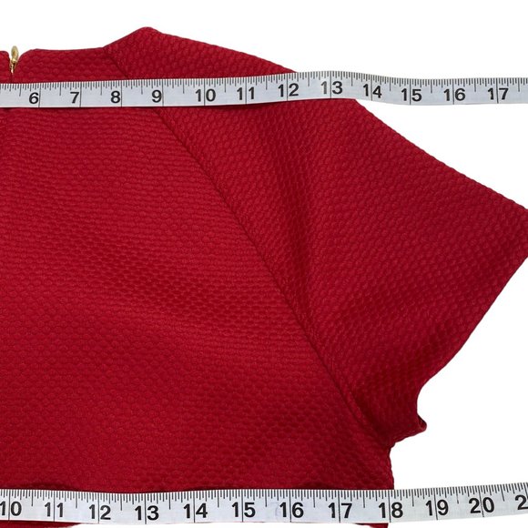 Draper James Sheath Dress | 10 | Red | Short Sleeve | Midi - Picture 8 of 12